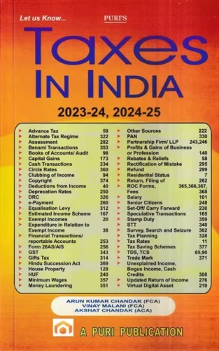 Puri Publication Let Us Know Taxes In India By Arun Kumar Chandak