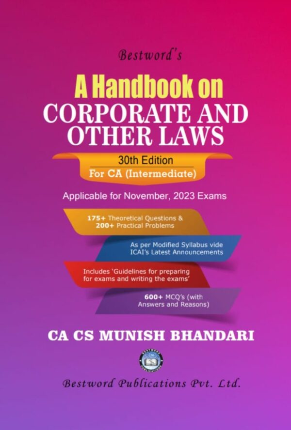 CA Inter Handbook Corporate other Laws Munish Bhandari Nov 23