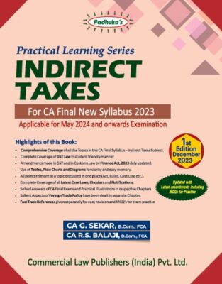 CA Final Padhuka Indirect Taxes New By G Sekar May 2024 Exam