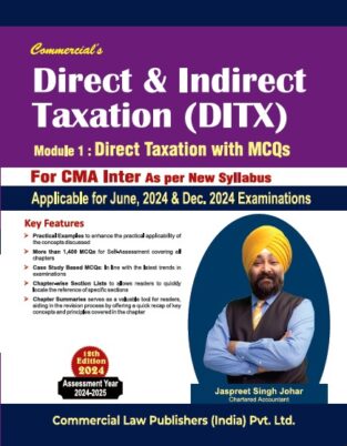 Bharat CMA Inter Direct Taxation with MCQs By Jaspreet S Johar