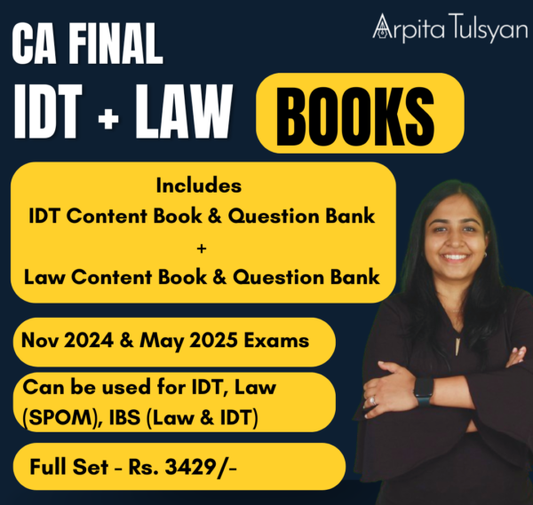 CA Final Law and Indirect Tax (IDT) Books By CA Arpita Tulsyan
