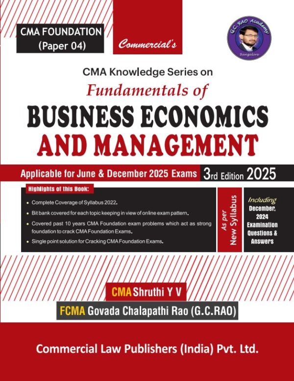 CMA Foundation Business Economics Management By G.C. Rao