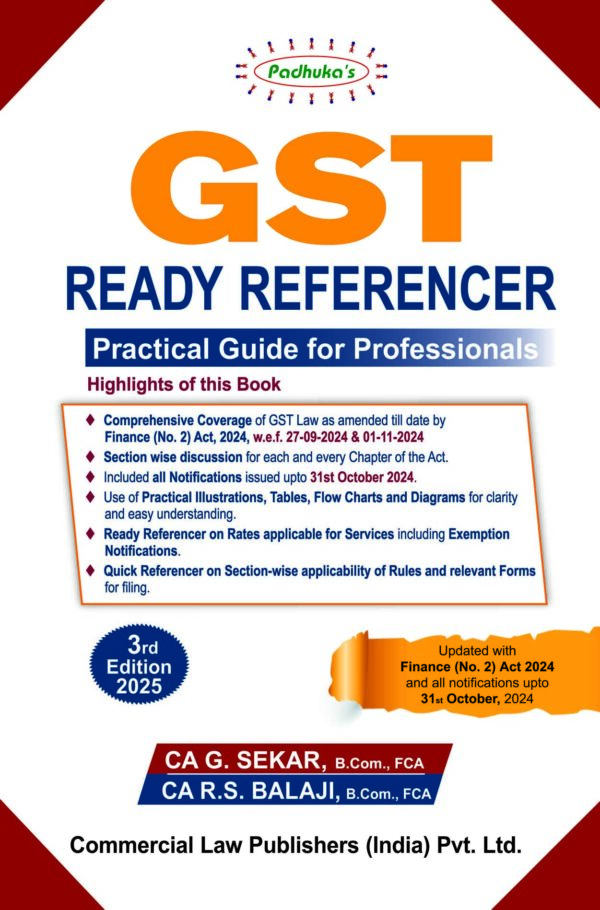 Commercial Padhuka GST Ready Referencer By CA G. Sekar