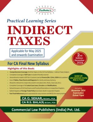 CA Final Padhuka Indirect Taxes New By G Sekar May 2025 Exam