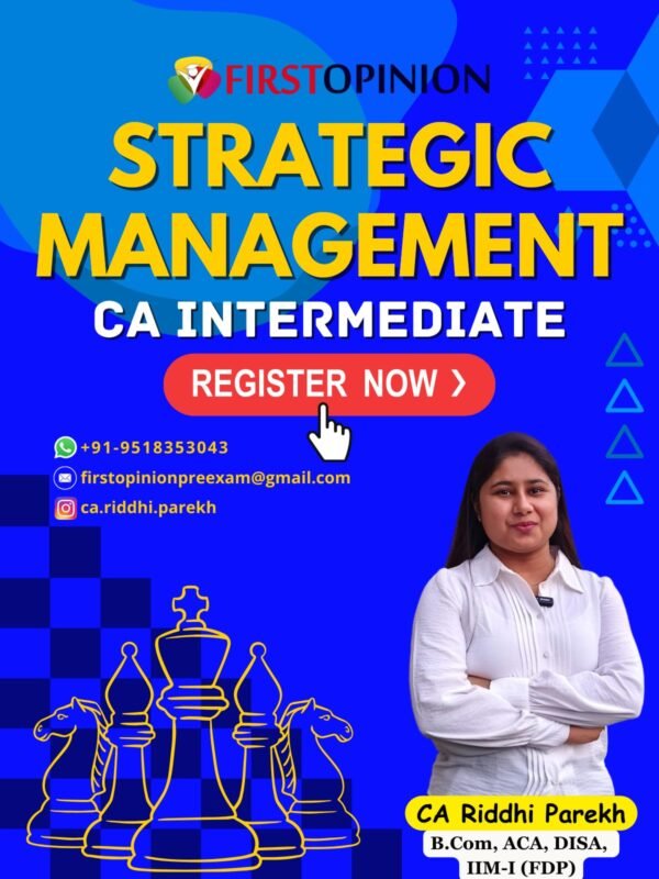 CA Inter Strategic Management By CA Riddhi Parekh May 25